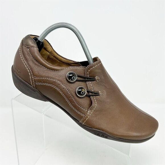 Taos Women's Double Take Brown Leather Slip-On Comfort Loafers Size 10 Casual - Picture 1 of 14